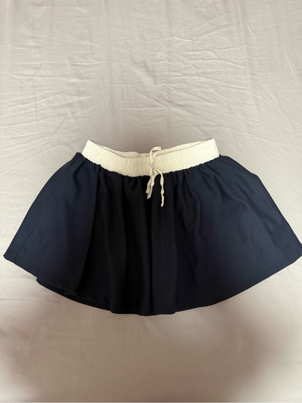 H&M Navy Mini Skirt with White Elastic Waist